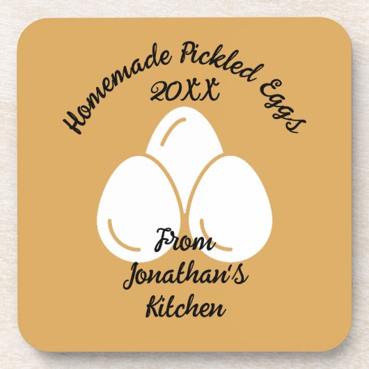 Bewerkbare geplukte eieren bier onderzetter (Voorkant)