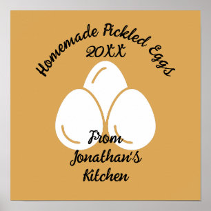Bewerkbare geplukte eieren poster