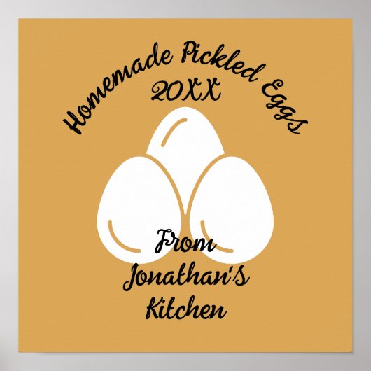 Bewerkbare geplukte eieren poster (Voorkant)