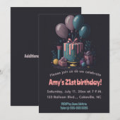 Bewerkbare geschenken en ballonnen Verjaardag Kaart (Voorkant / Achterkant)