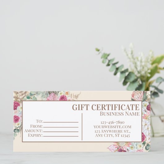 Bewerkbare Gift Certificate Template, Printbare Gi (Staand voorkant)