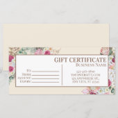 Bewerkbare Gift Certificate Template, Printbare Gi (Voorkant / Achterkant)