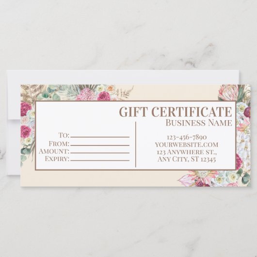 Bewerkbare Gift Certificate Template, Printbare Gi (Voorkant)