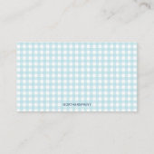 Bewerkbare Gingham en Uil op een Book Babys Librar Informatiekaartje (Achterkant)