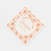 Bewerkbare Gingham Peach Party servetten (Hoek)