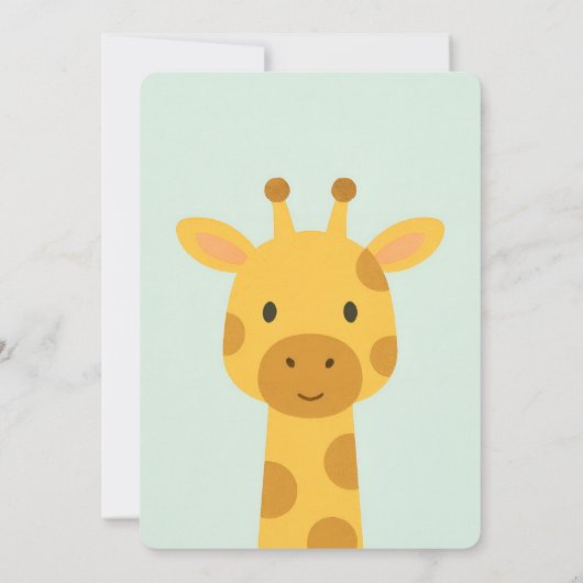 Bewerkbare Giraffe Verjaardagsuitnodiging – Aangep Kaart (Achterkant)