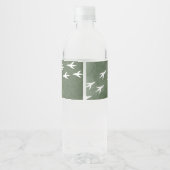 Bewerkbare Girl's Dinosaur Water Bottle Labels Waterfles Etiket (Achterkant)