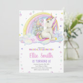 Bewerkbare Girls Fantasy Party Kaart met Magical (Staand voorkant)