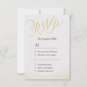 Bewerkbare glam faux goud glitter kalligrafie RSVP (Voorkant)