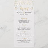 Bewerkbare Glam gouden glitter vintage bruiloft me Menu (Voorkant)