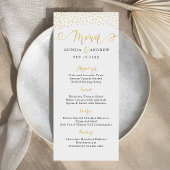 Bewerkbare Glam gouden glitter vintage bruiloft me Menu