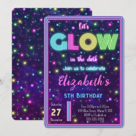 Bewerkbare Glow Uitnodiging