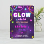 Bewerkbare Glow Verjaardagsuitnodiging Kaart (Staand voorkant)