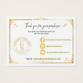 Bewerkbare Gold-bedankkaart Visitekaartje (Voorkant)