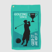 Bewerkbare Golfers Verjaardagscadeau Golfhanddoek (Voorkant)