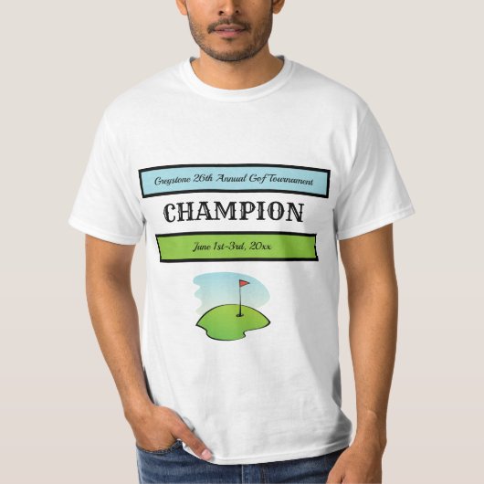 Bewerkbare golfkampioen t-shirt (Voorkant)