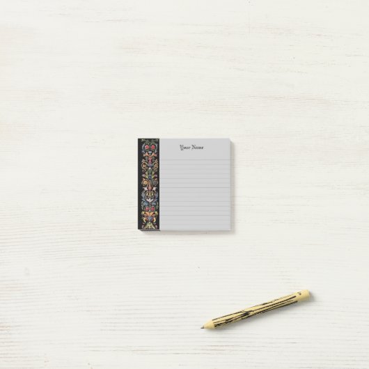 Bewerkbare Gothic Illuminated Medieval Lined Post-it® Notes (Op bureau)