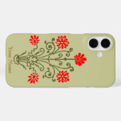 Bewerkbare  gouden en rode bloemenets Case-Mate iPhone case (Achterkant (horizontaal))