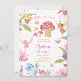 bewerkbare gouden fee verjaardag kaart