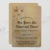 Bewerkbare gouden vallende sterren en sprankelinge kaart (Voorkant / Achterkant)