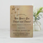 Bewerkbare gouden vallende sterren en sprankelinge kaart (Staand voorkant)