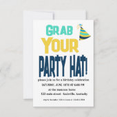 Bewerkbare Grab Your Party Pet Verjaardagsuitnodig Kaart (Voorkant)
