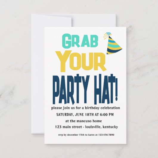 Bewerkbare Grab Your Party Pet Verjaardagsuitnodig Kaart (Voorkant)