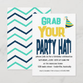 Bewerkbare Grab Your Party Pet Verjaardagsuitnodig Kaart (Voorkant / Achterkant)