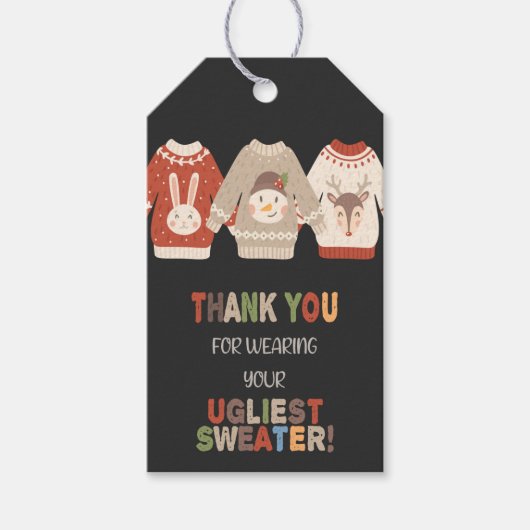 Bewerkbare Grappige Kerstfeest Gift Labels Cadeaulabel (Voorkant)