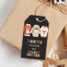 Bewerkbare Grappige Kerstfeest Gift Labels