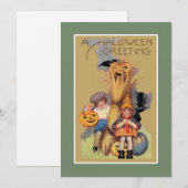 Bewerkbare Grappige Vintage Halloween Feestdagenkaart (Voorkant / Achterkant)