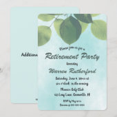 Bewerkbare Green Leaves Invitation Kaart (Voorkant / Achterkant)