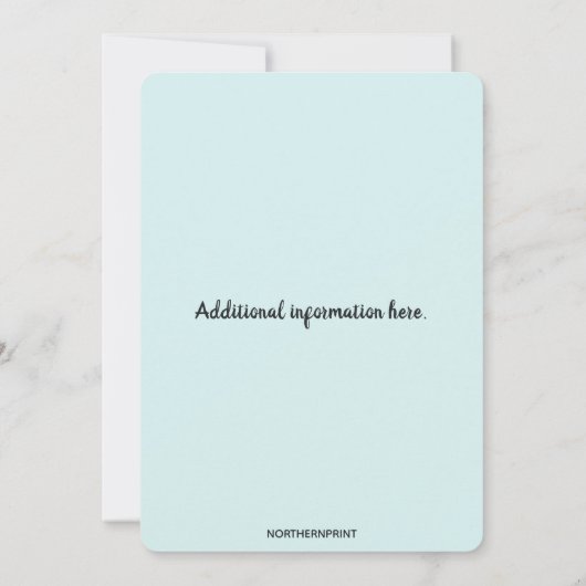 Bewerkbare Green Leaves Invitation Kaart (Achterkant)