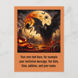Bewerkbare Griezelen Halloween Uitnodigingsansicht Briefkaart