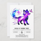 bewerkbare grillige wolf digitale meisje verjaarda kaart (Voorkant)