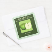 Bewerkbare groene appelgelei vierkante sticker (Envelop)