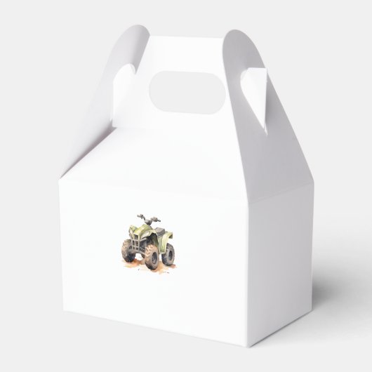 Bewerkbare groene ATV fiets verjaardag Bedankdoosjes (Achterkant)