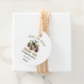 Bewerkbare groene ATV fiets verjaardagscirkel Bedankjes Labels (In situ)