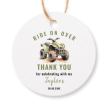 Bewerkbare groene ATV fiets verjaardagscirkel