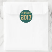 Bewerkbare Groene Gouden Klasse van 2018 Afstudere Ronde Sticker (Tas)