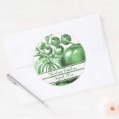 Bewerkbare Groene Heirloom Tomatoes Ronde Sticker (Envelop)