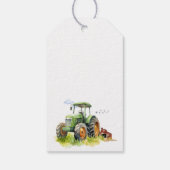 Bewerkbare Groene Tractor Verjaardag Bedankkaart T Cadeaulabel (Achterkant)