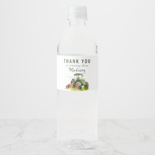 Bewerkbare groene trekker waterfles etiket (Voorkant)