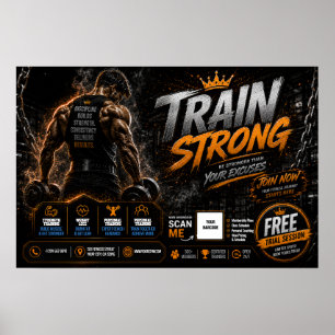 Bewerkbare Gym / Fitness Promotieposter Poster