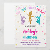 Bewerkbare Gymnastiek Verjaardagsmeisje Kaart (Voorkant / Achterkant)