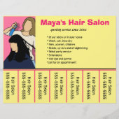 Bewerkbare Hair Salon Telefoonnummer Flyer (Voorkant)