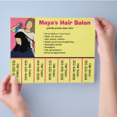 Bewerkbare Hair Salon Telefoonnummer Flyer (Hand)
