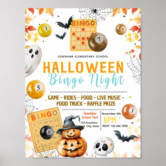 Bewerkbare halloween bingo flyer poster (Voorkant)