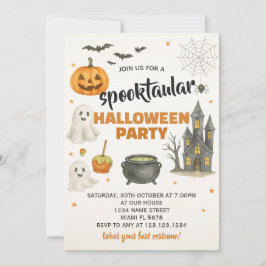 Bewerkbare Halloween Block Party Uitnodigen Kaart