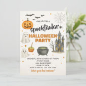 Bewerkbare Halloween Block Party Uitnodigen Kaart (Staand voorkant)